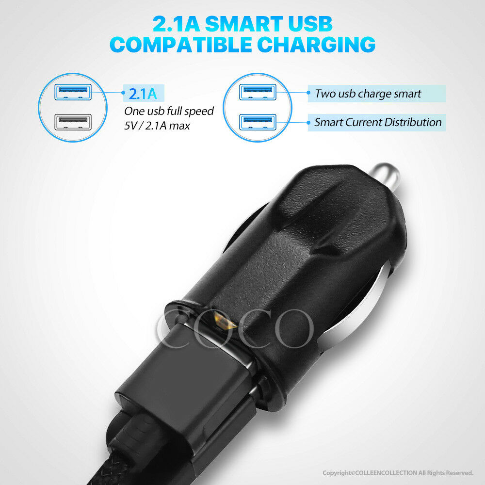 Black Universal Dual USB Car Charger Adapter - Eastlakes Electronics