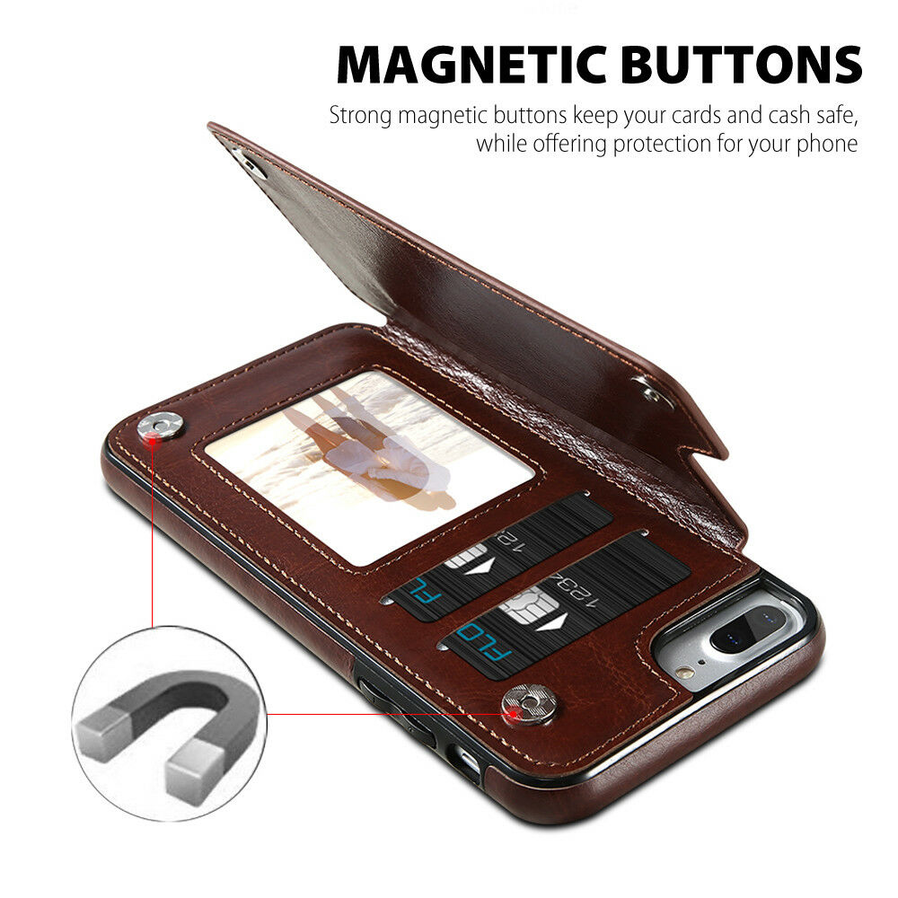Magnetic Flip Leather Wallet Case for iPhone - Eastlakes Electronics