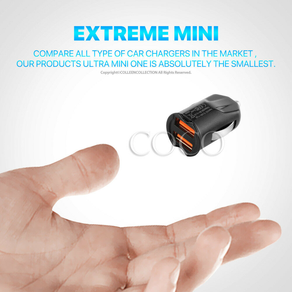 Black Universal Dual USB Car Charger Adapter - Eastlakes Electronics