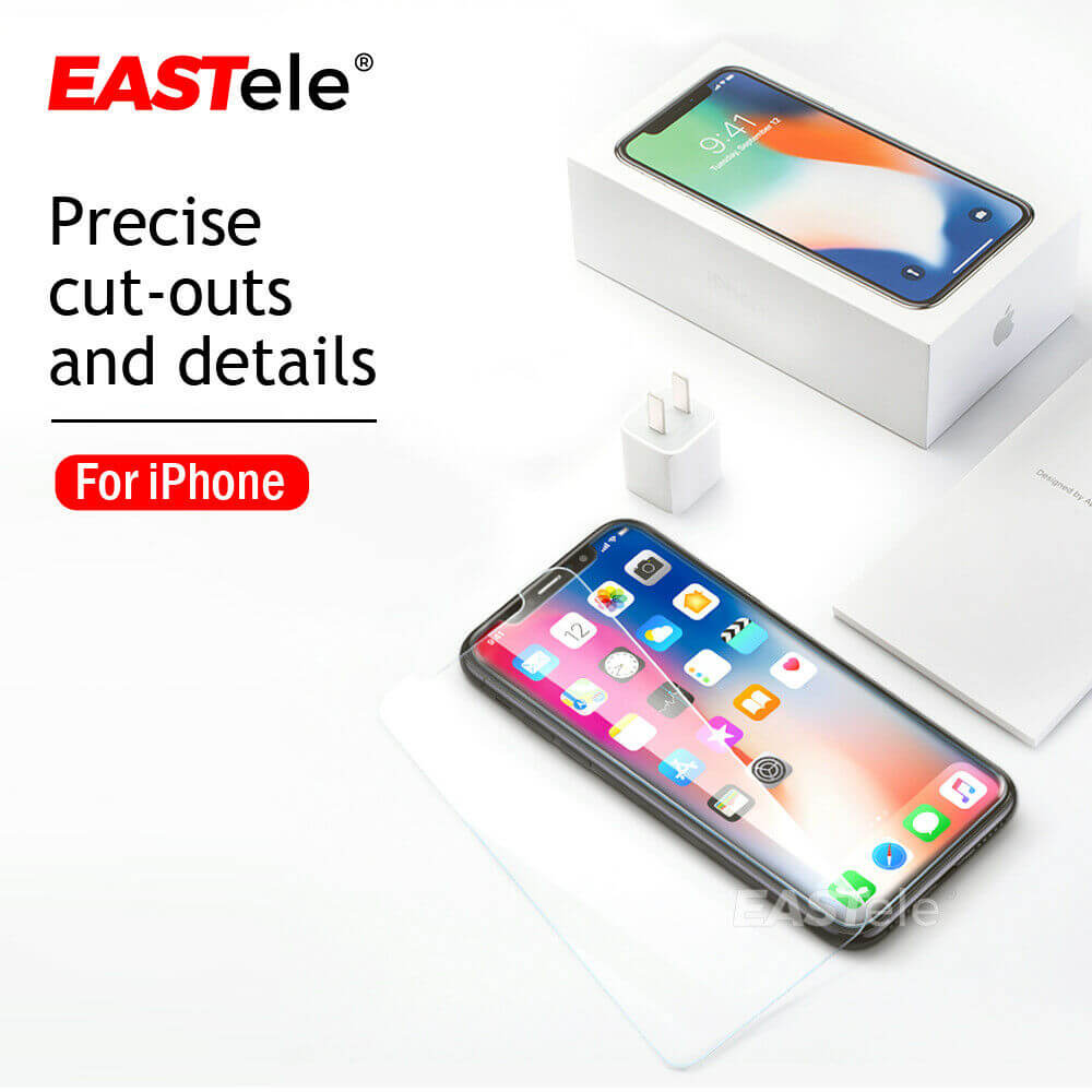 [2 Pack] EASTele Tempered Glass Screen Protector For Apple iPhone Series - Eastlakes Electronics