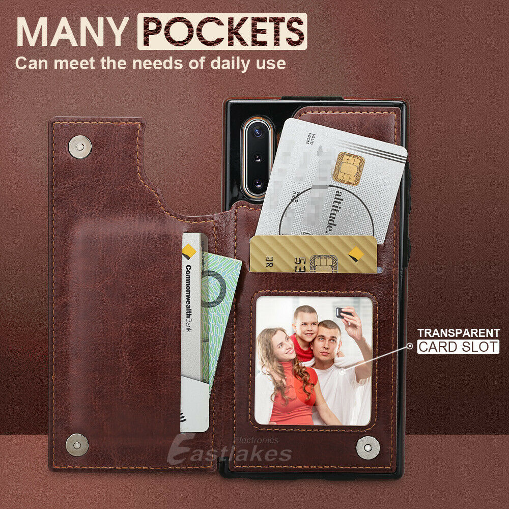 Magnetic Leather Wallet Case for Samsung S22 S21 S20 Note 20 Note 10 Series - Eastlakes Electronics