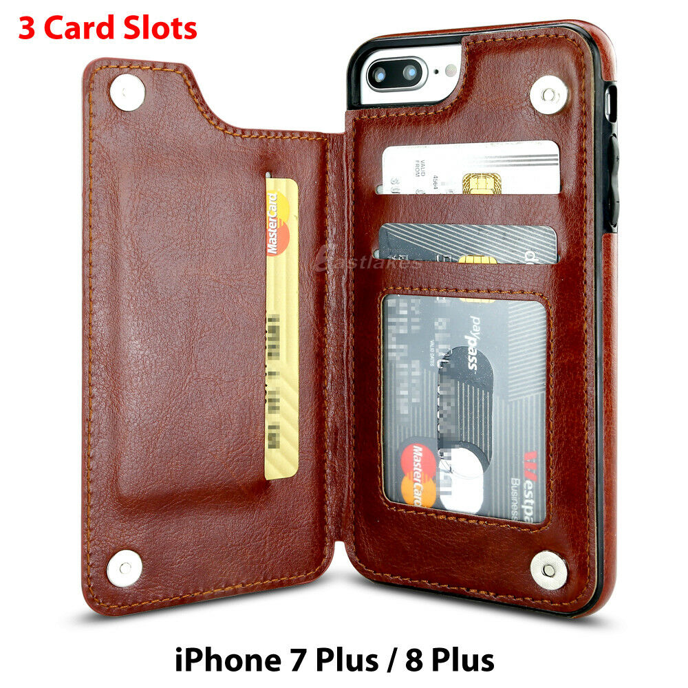 Magnetic Flip Leather Wallet Case for iPhone - Eastlakes Electronics