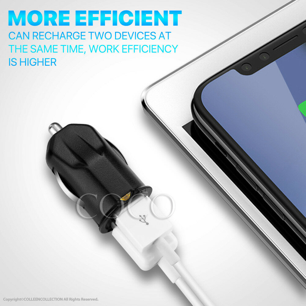 Black Universal Dual USB Car Charger Adapter - Eastlakes Electronics