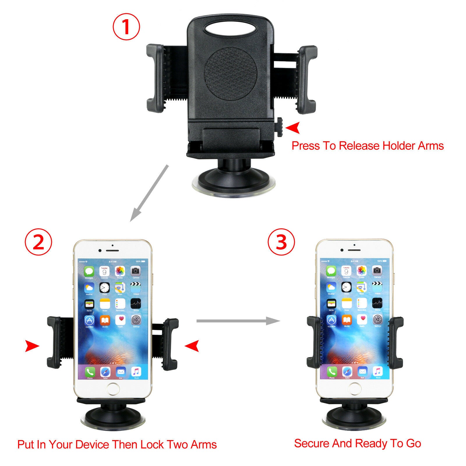 Universal Car Mount Holder Set Phone - Eastlakes Electronics