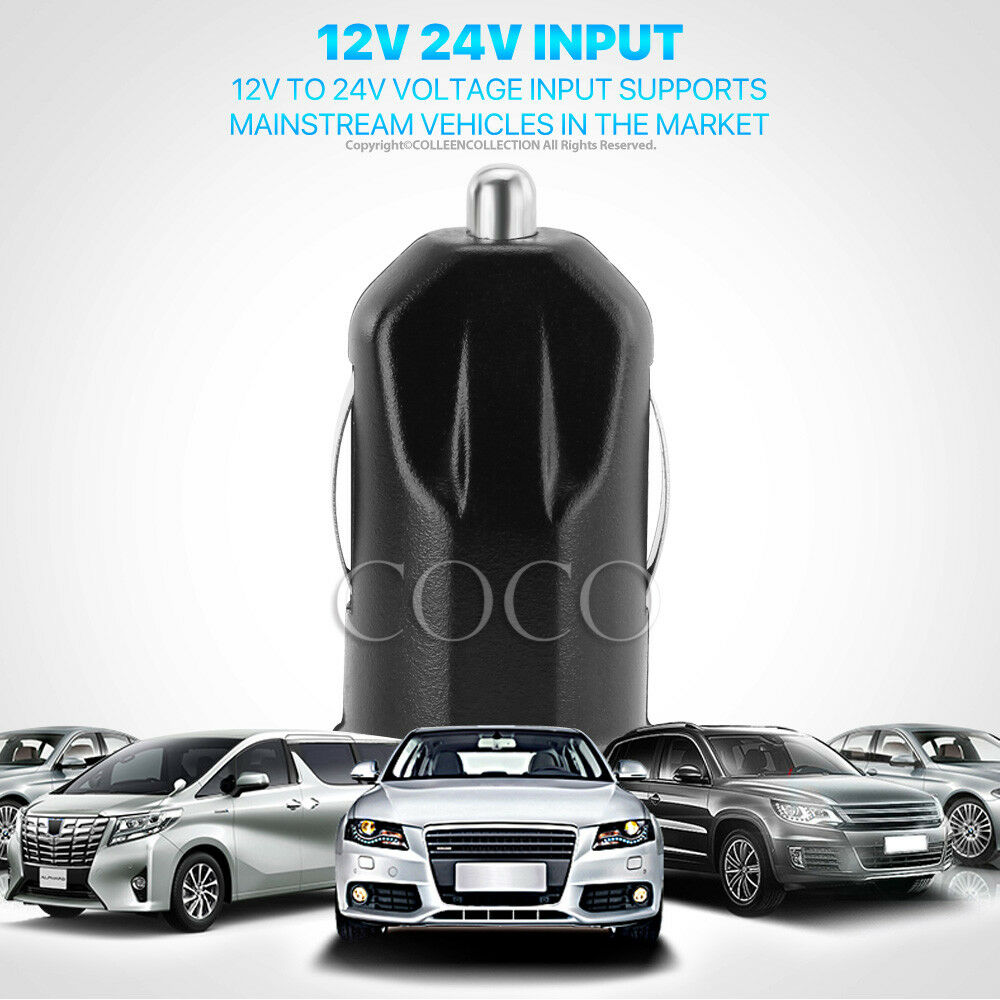 Black Universal Dual USB Car Charger Adapter - Eastlakes Electronics