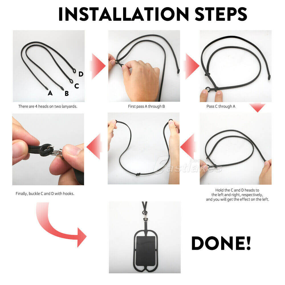 Silicone Phone Lanyard Neck Strap and Wrist Strap - Eastlakes Electronics Australia