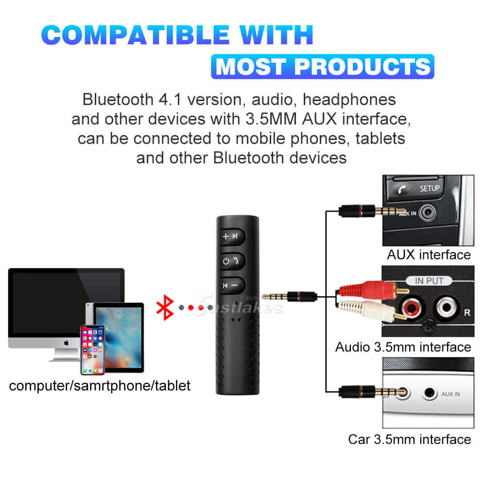 3.5mm Bluetooth Audio Receiver Adapter - Eastlakes Electronics
