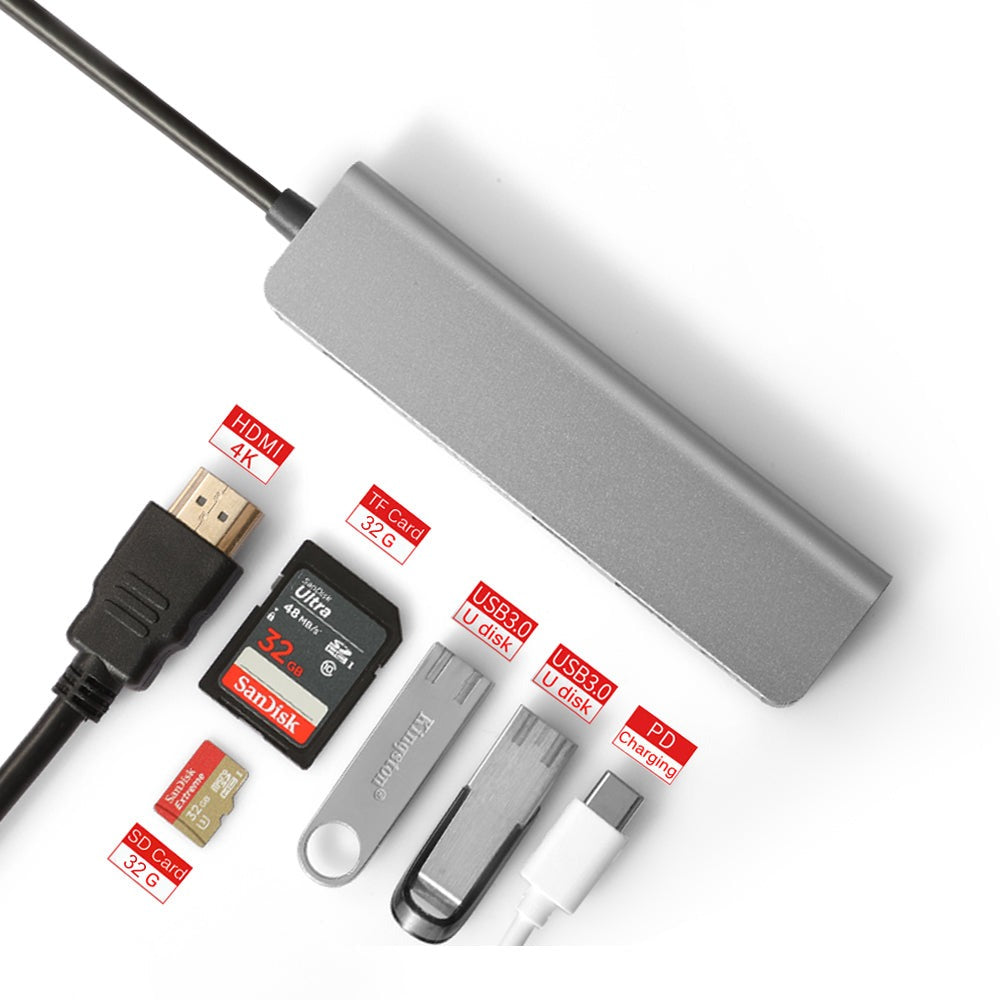 6-in-1 USB-C Type C HDMI USB 3.0 HUB Extension Adapter Hub - Eastlakes Electronics