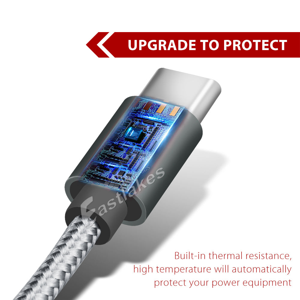 QC3.0 Fast Charging USB-C Type-C Data Charger Cable - Eastlakes Electronics