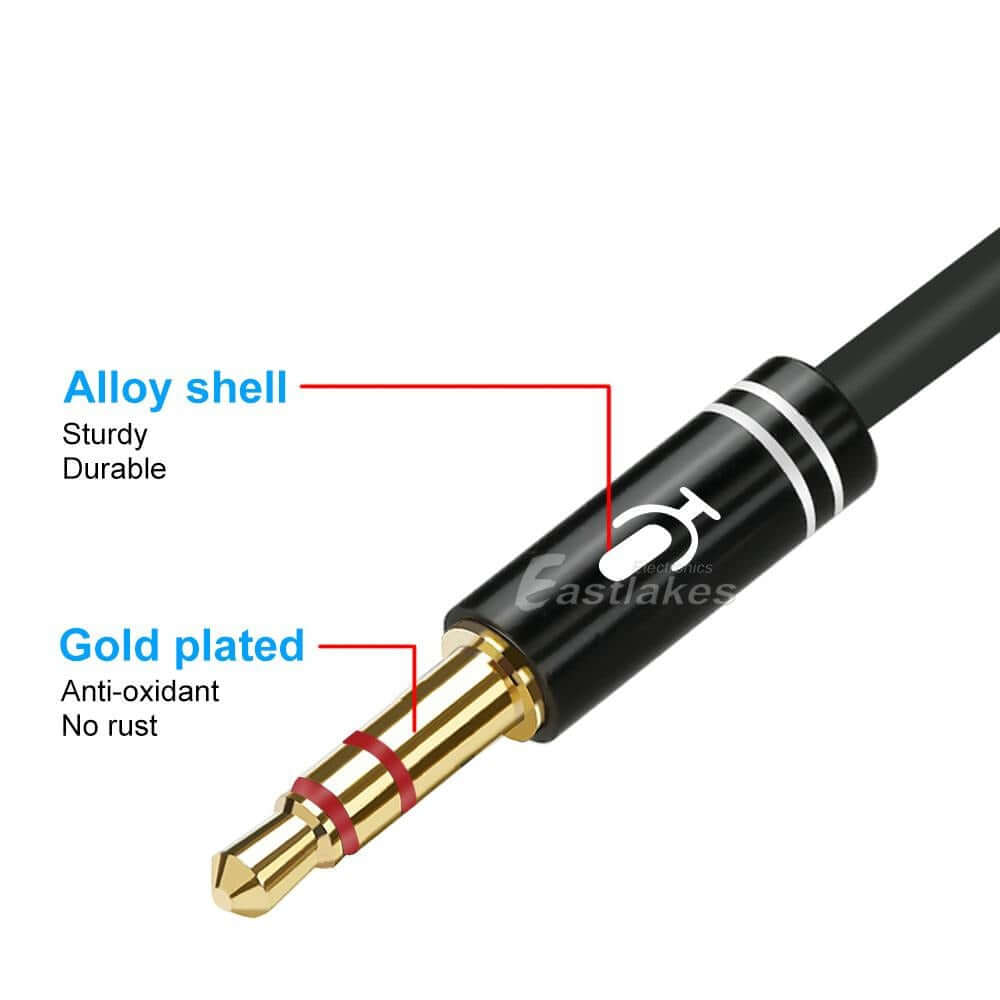 3.5mm AUX Audio/ Microphone stereo Splitter Cable Adapter - Eastlakes Electronics