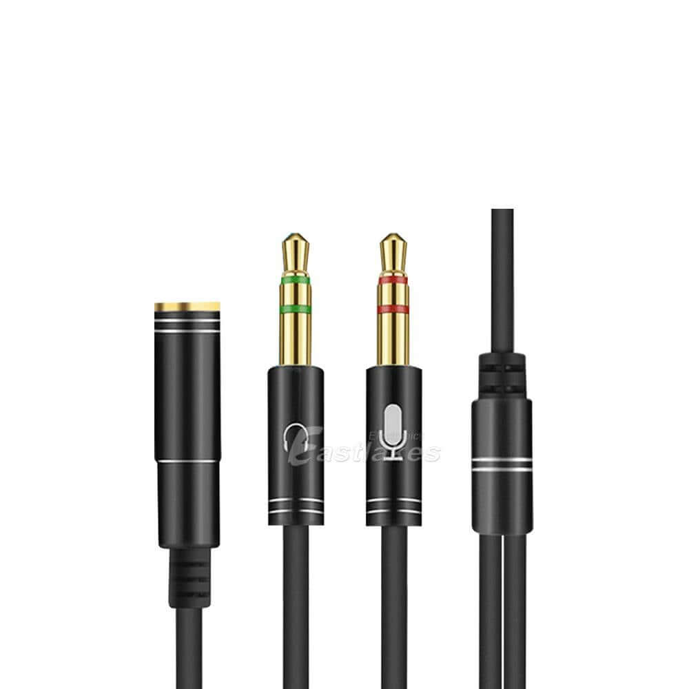 3.5mm AUX Audio/ Microphone stereo Splitter Cable Adapter - Eastlakes Electronics