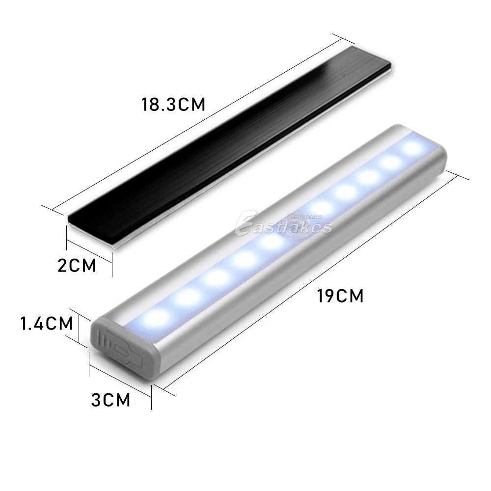 LED Wireless Smart PIR Motion Sensor LED Light Strip Bar Battery Cabinet Stairs - Eastlakes Electronics Australia