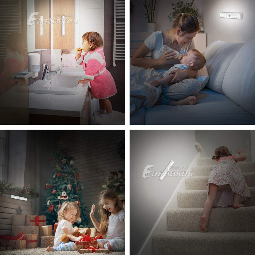 LED Wireless Smart PIR Motion Sensor LED Light Strip Bar Battery Cabinet Stairs - Eastlakes Electronics Australia
