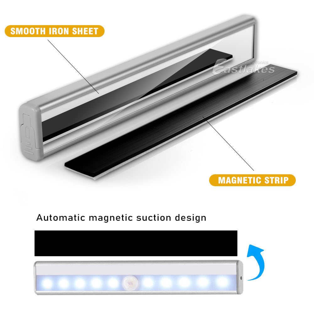 LED Wireless Smart PIR Motion Sensor LED Light Strip Bar Battery Cabinet Stairs - Eastlakes Electronics Australia
