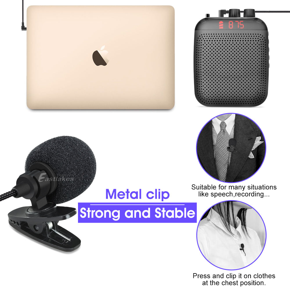 3.5mm AUX Lapel Mic Clip-on Mini Microphone - Eastlakes Electronics Sydney