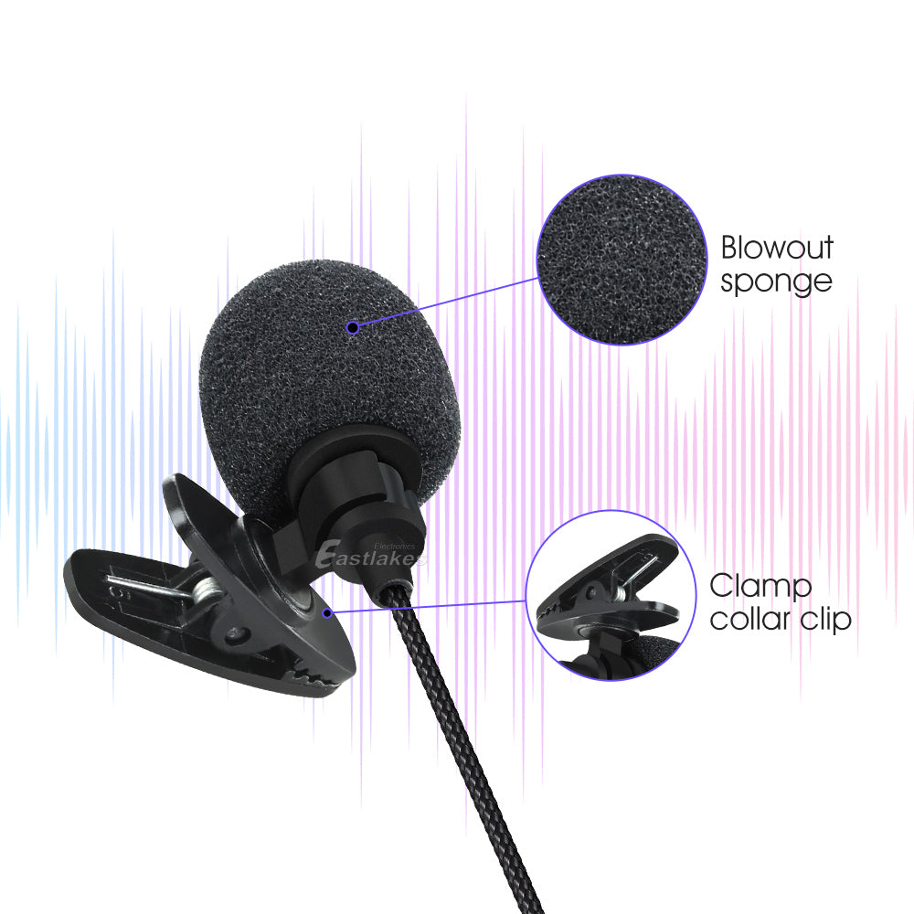 3.5mm AUX Lapel Mic Clip-on Mini Microphone - Eastlakes Electronics Sydney