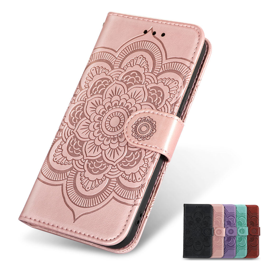 Floral Embossed Leather Wallet Case for iPhone 12 mini 11 Pro Max X XS XR - Eastlakes Electronics