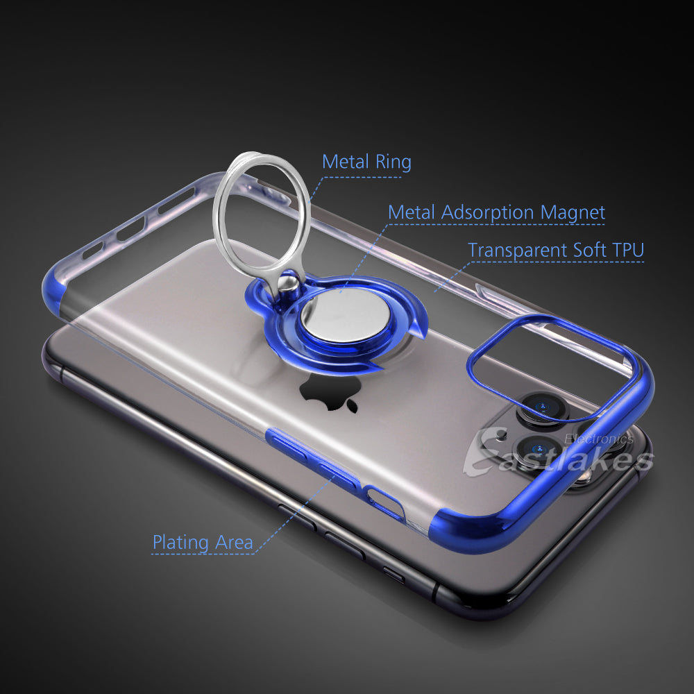 Silicone Magenetic Ring Case for iPhone 12 / 11 & X series - Eastlakes Electronics