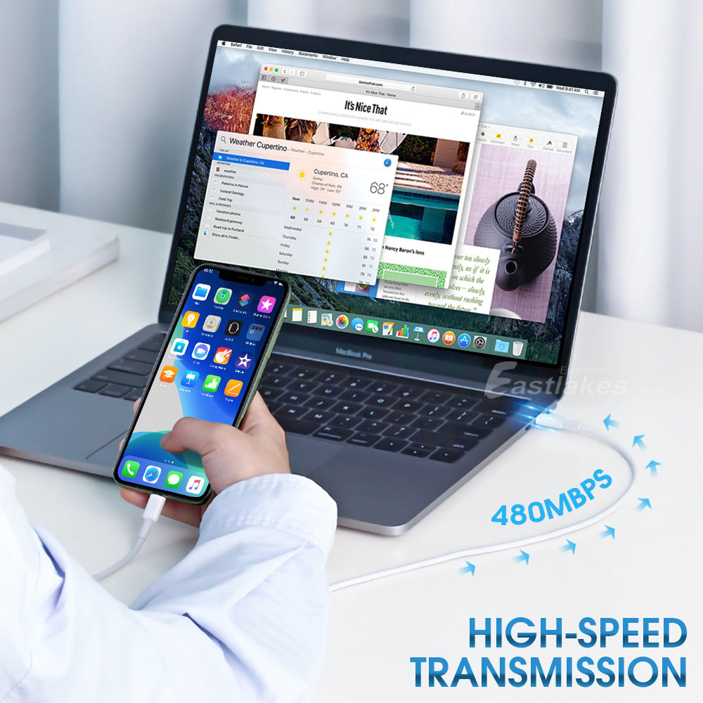 USB-C to Lighting Data Cable - Eastlakes Electronics