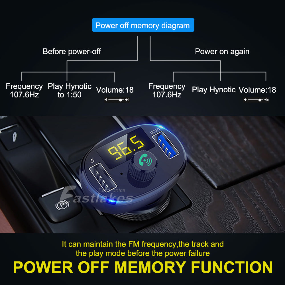 Bluetooth FM Transmitter Car Kit With USB Charger - Eastlakes Electronics