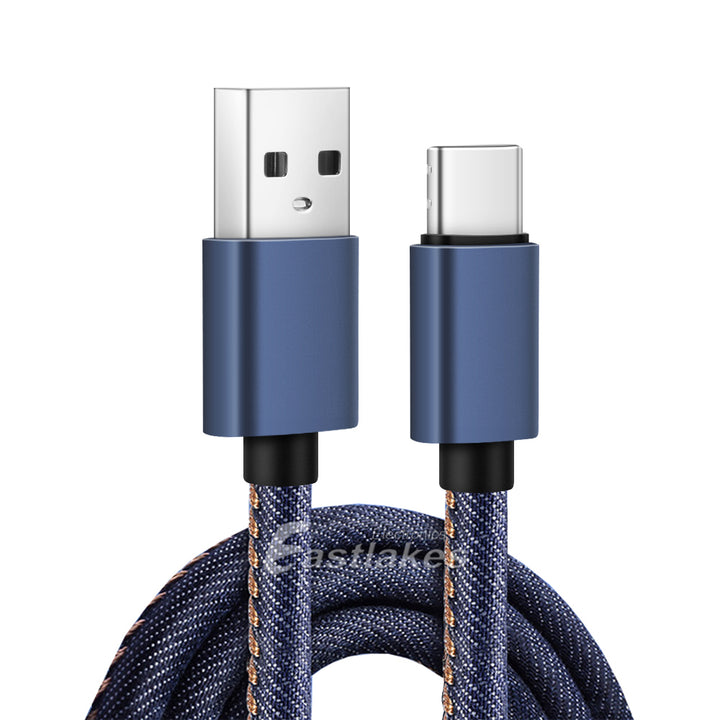 Denim Fast Charging USB-C Type-C Data Charger Cable - Eastlakes Electronics