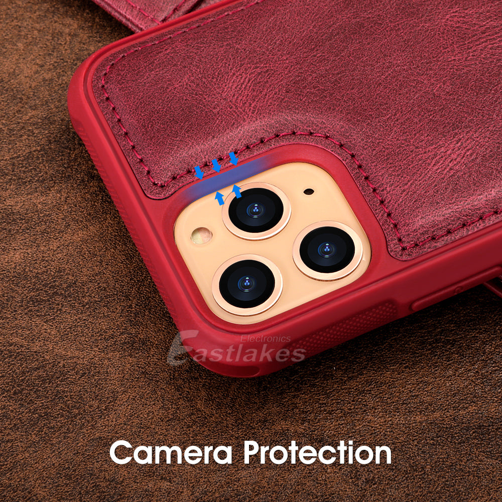 Full Wallet Leather Card Pouch Case For Apple iPhone 11 Pro Max XR XS Max - Eastlakes Electronics