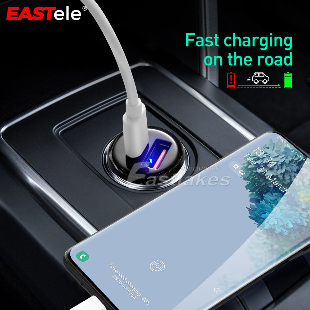 Dual USB+Type-C Fast Charging Car Charger - Eastlakes Electronics