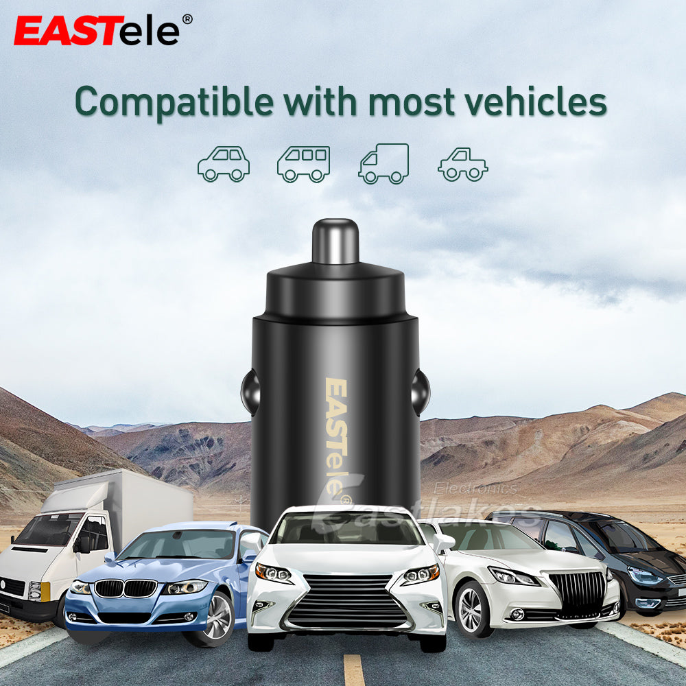 Dual USB+Type-C Fast Charging Car Charger - Eastlakes Electronics