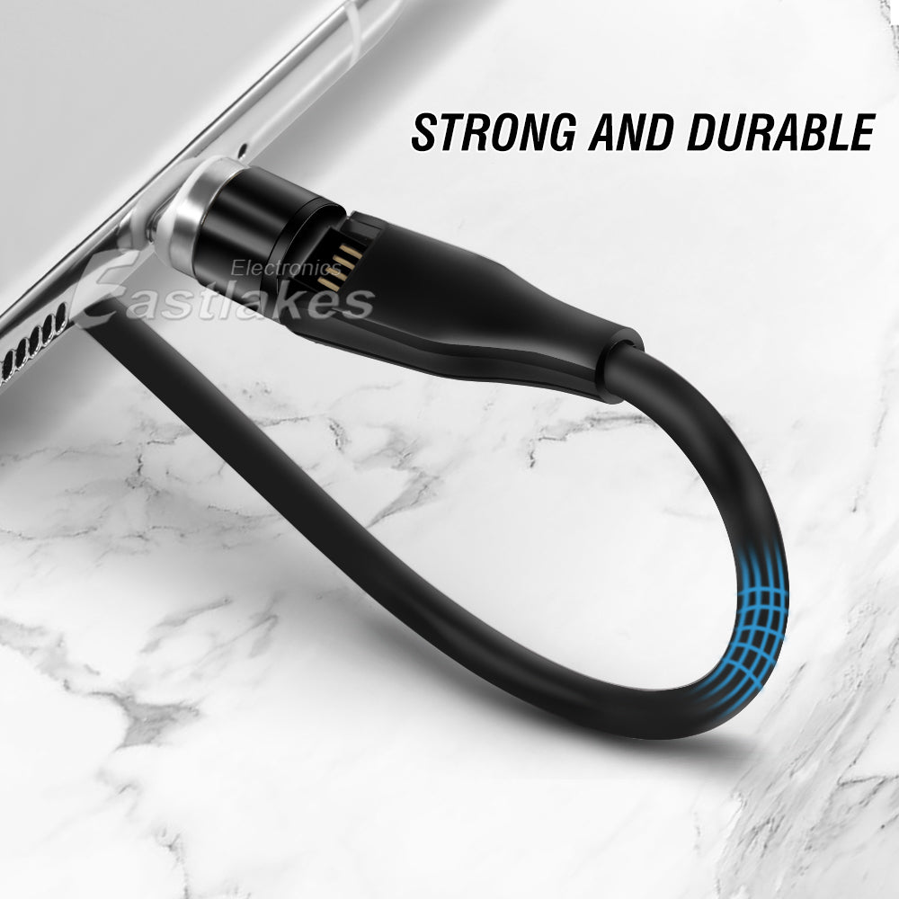 540° Rotate & Spin Magnetic Interface Fast Charge USB-C Type-C Data Charger Cable - Eastlakes Electronics