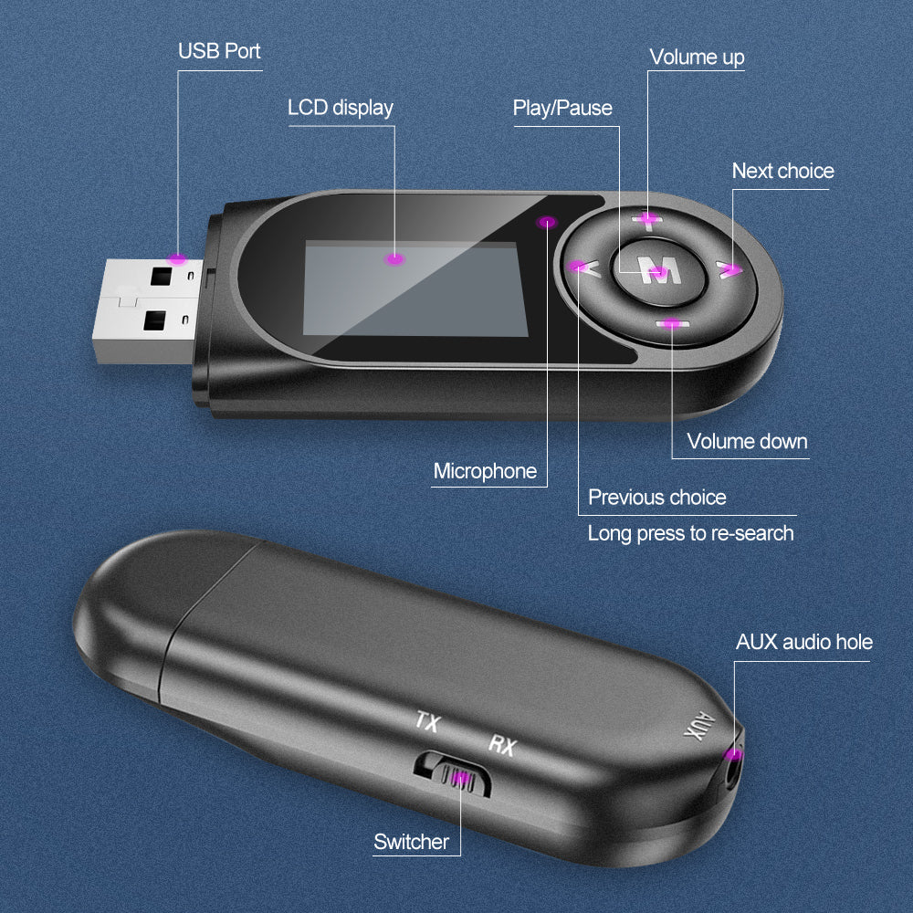 Bluetooth 5.0 USB Audio Transmitter & Receiver Adapter - Eastlakes Electronics