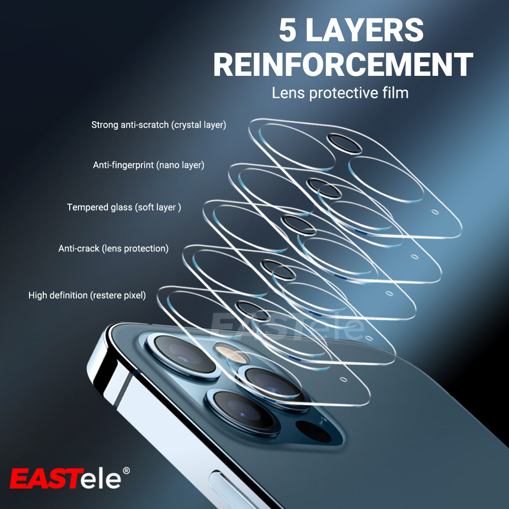 EASTele Apple iPhone 13/ 12/ 11 Series Camera Lens Tempered Glass Protector - Eastlakes Electronics