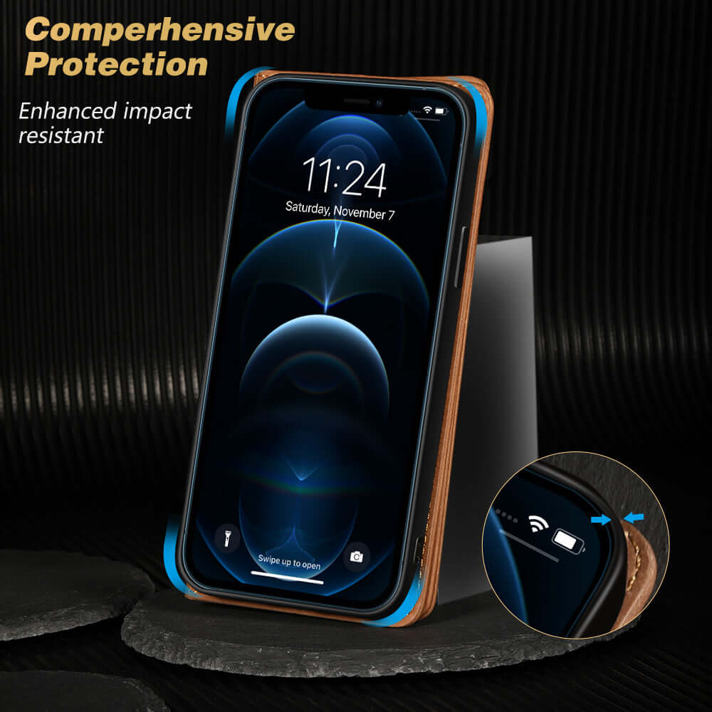 Retro Leather Wallet Card Case Cover For Apple iPhone 13 12 Pro Max mini - Eastlakes Electronics