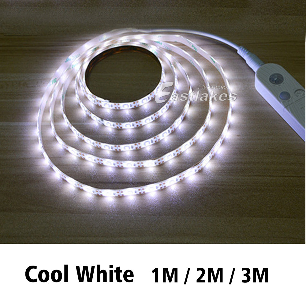 PIR Motion Sensor LED Strip Lights Wireless Rechargeable Warm Cool - Eastlakes Electronics Sydney