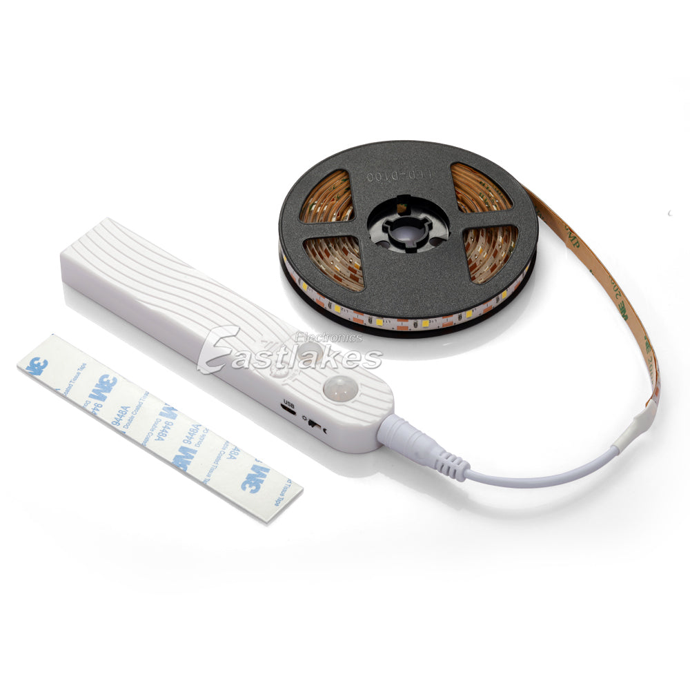 PIR Motion Sensor LED Strip Lights Wireless Rechargeable Warm Cool - Eastlakes Electronics Sydney