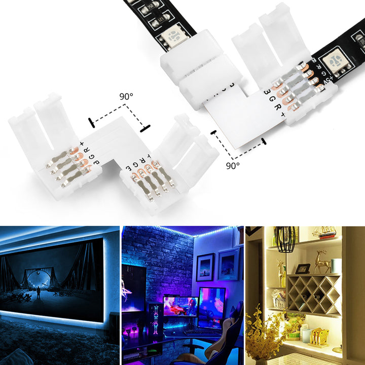 10mm RGB LED Lighting Strip Right Angle and Extension Connector - Eastlakes Electronics