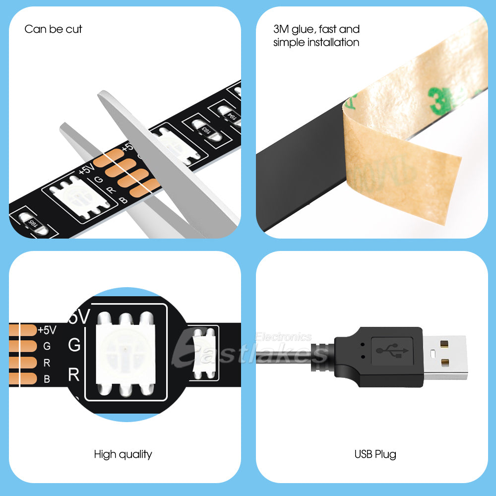 RGB Bluetooth LED Strip Lights - Eastlakes Electronics