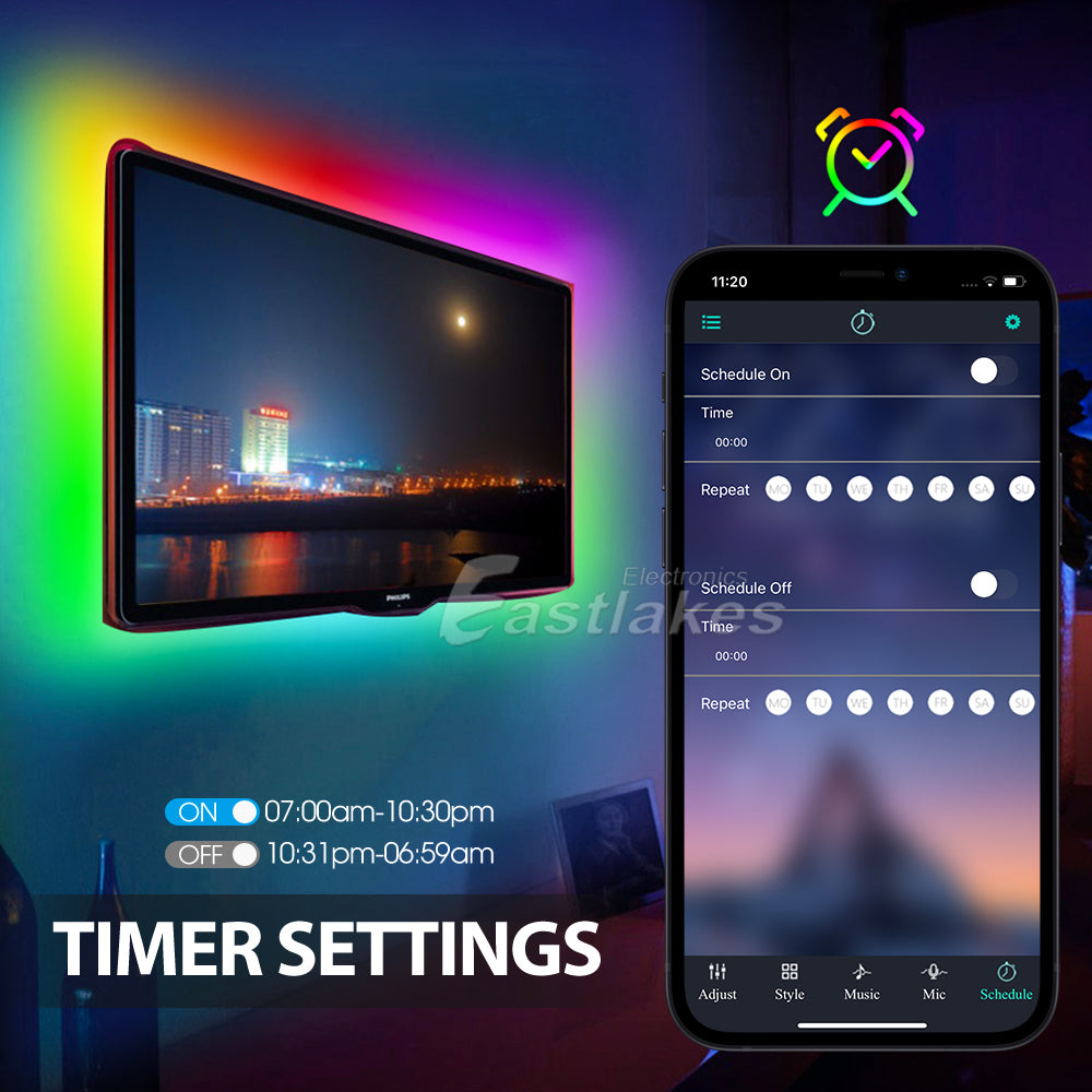 RGB Bluetooth LED Strip Lights - Eastlakes Electronics