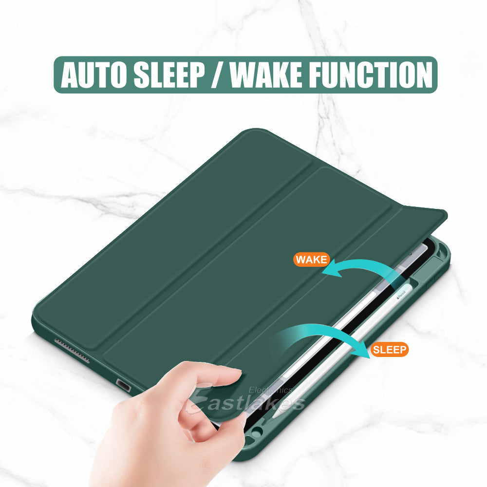 Silicone Smart Cover For Apple iPad with Apple Pen Clip - Eastlakes Electronics