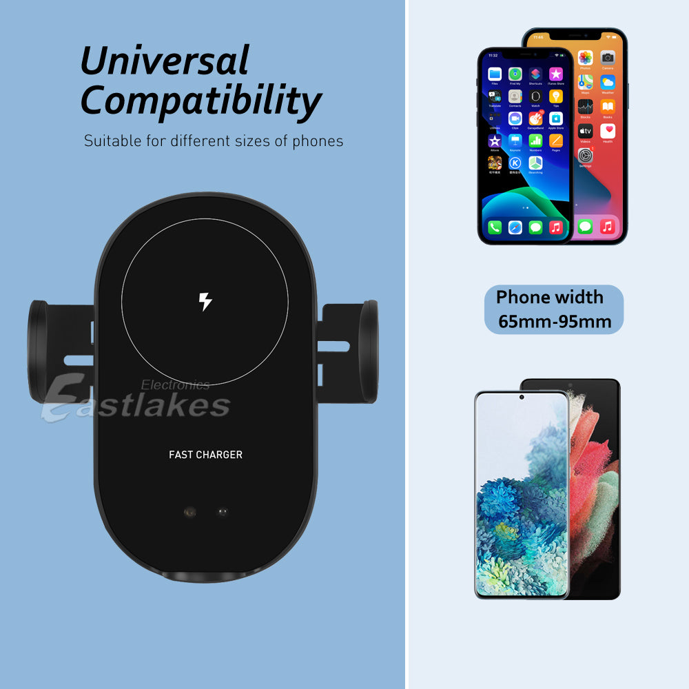 Automatic Clamping Wireless QI Car Charge Charger Mount Air Vent Phone Holder - Eastlakes Electronics