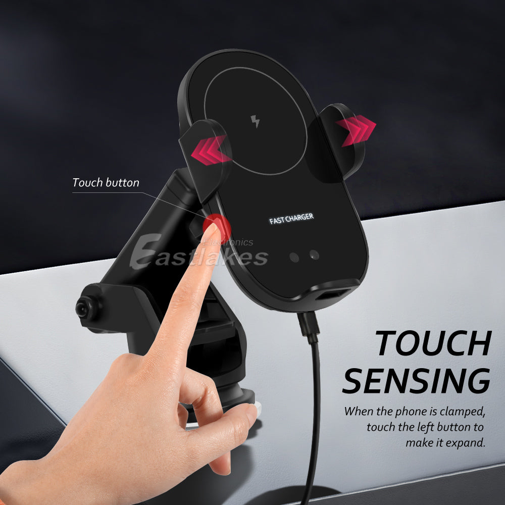 Automatic Clamping Wireless QI Car Charge Charger Mount Air Vent Phone Holder - Eastlakes Electronics