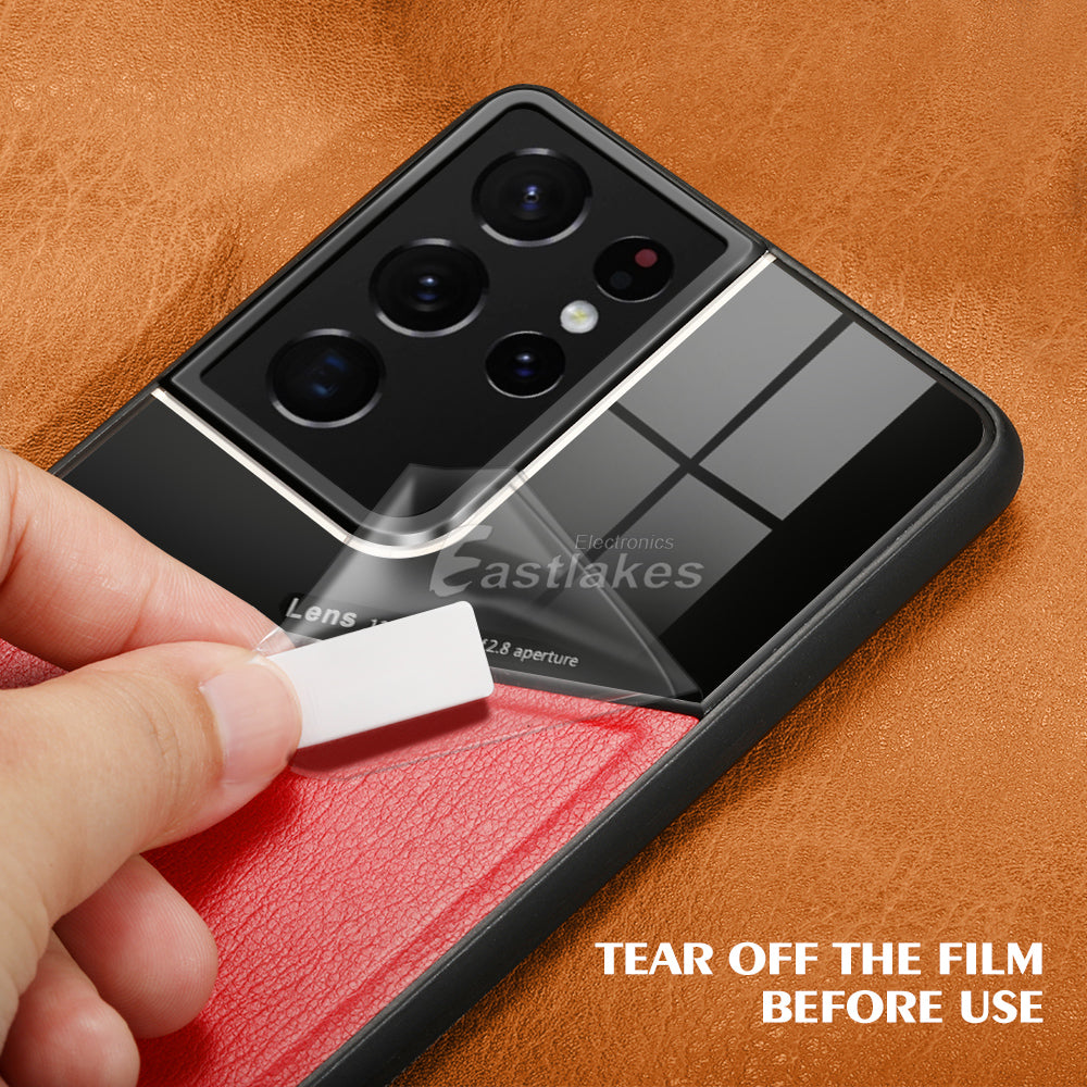 Samsung Galaxy S21 S22 Series Case Leather Shockproof Case W/ Magnetic Holder - Eastlakes Electronics