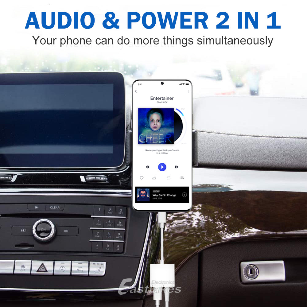 USB Type C 3.5mm Audio and Charger Splitter Adapter - Eastlakes Electronics