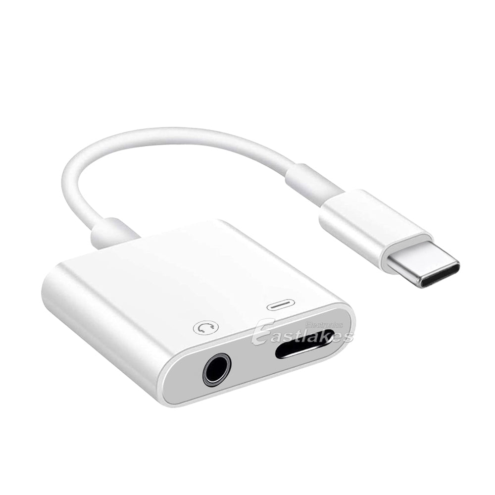 USB Type C 3.5mm Audio and Charger Splitter Adapter - Eastlakes Electronics