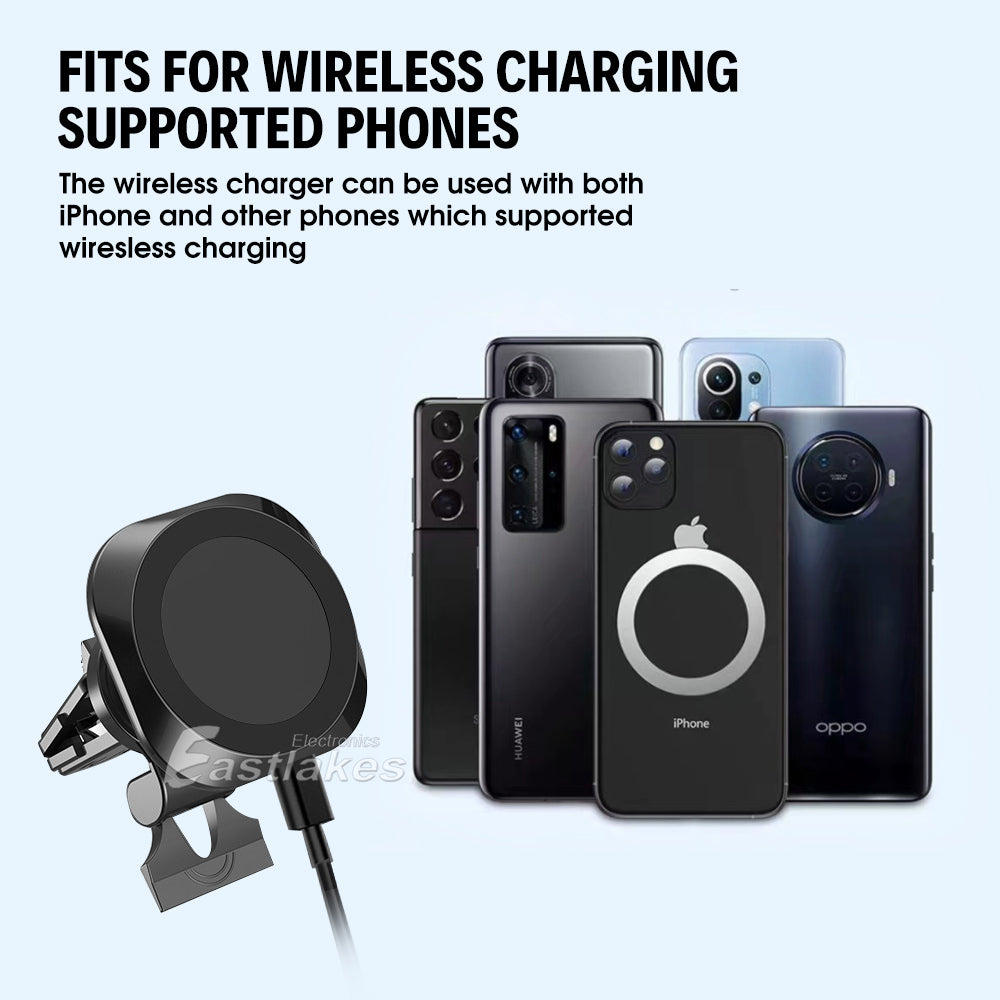 15W Magnetic Wireless Charger Car Holder Mount Cradle - Eastlakes Electronics