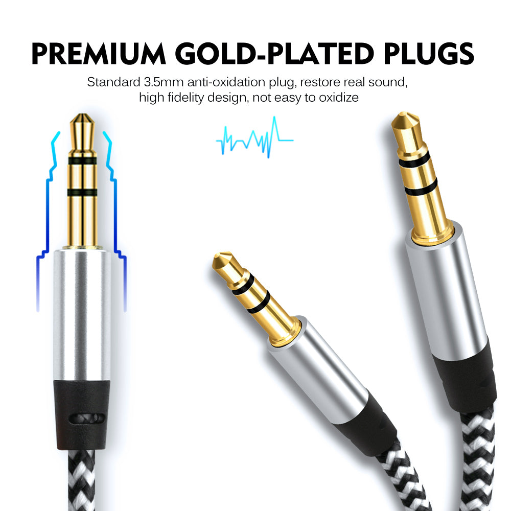 [2 Pack] 3.5mm Audio Male to Male Auxiliary AUX Cable - Eastlakes Electronics