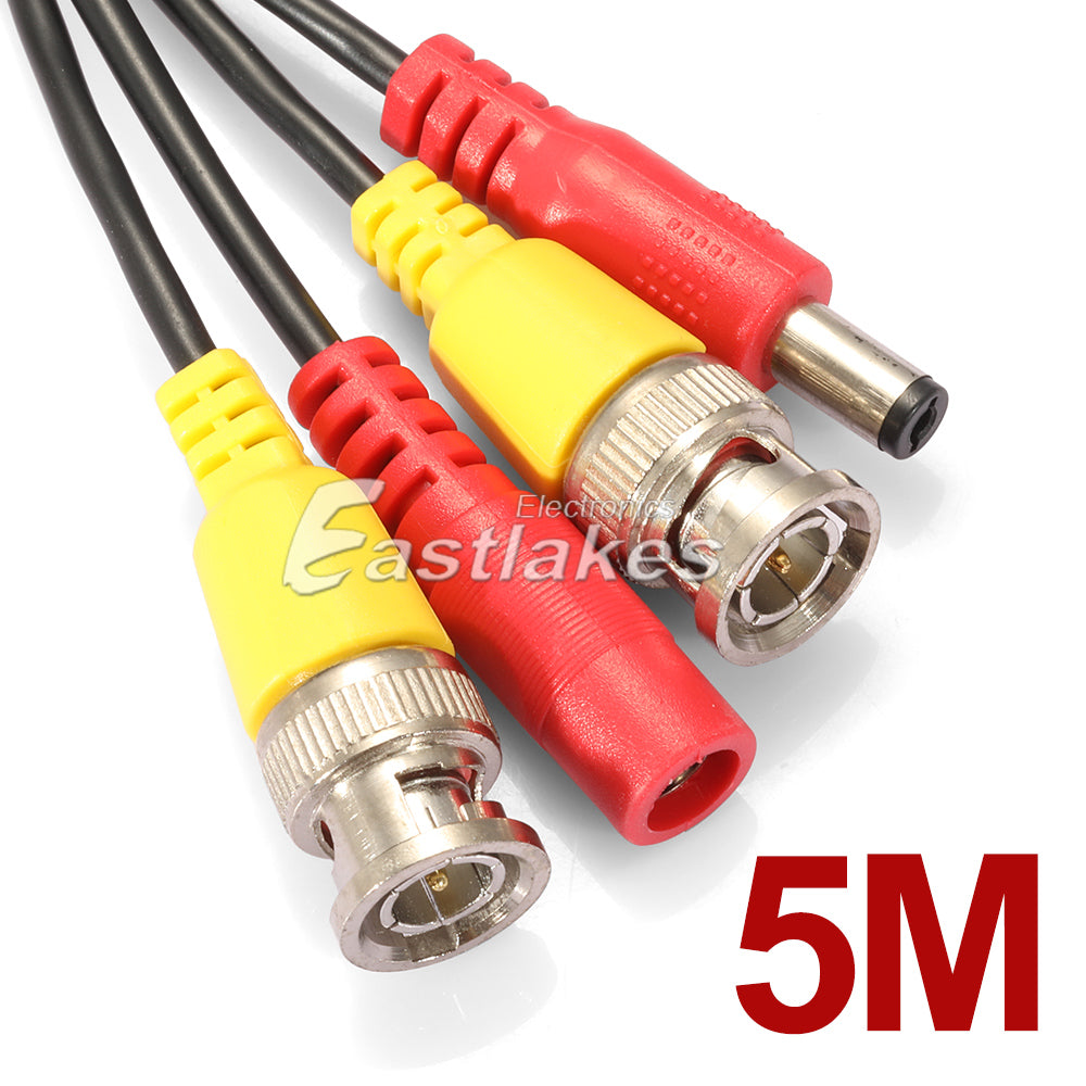 CCTV Security Camera DVR BNC Video DC Power Extension Cable Cord [5M 10M 15M] - Eastlakes Electronics