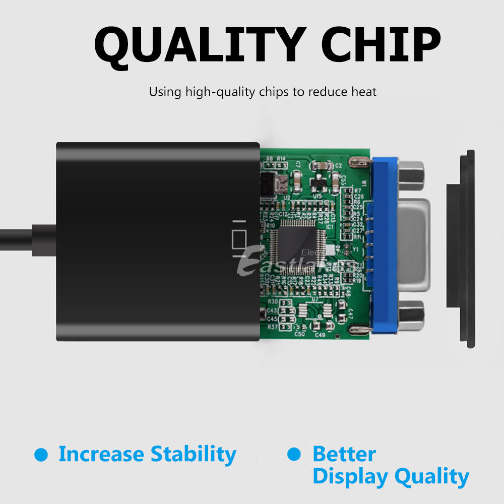 1080P HDMI Male to VGA Female Video Adapter Cable Converter - Eastlakes Electronics