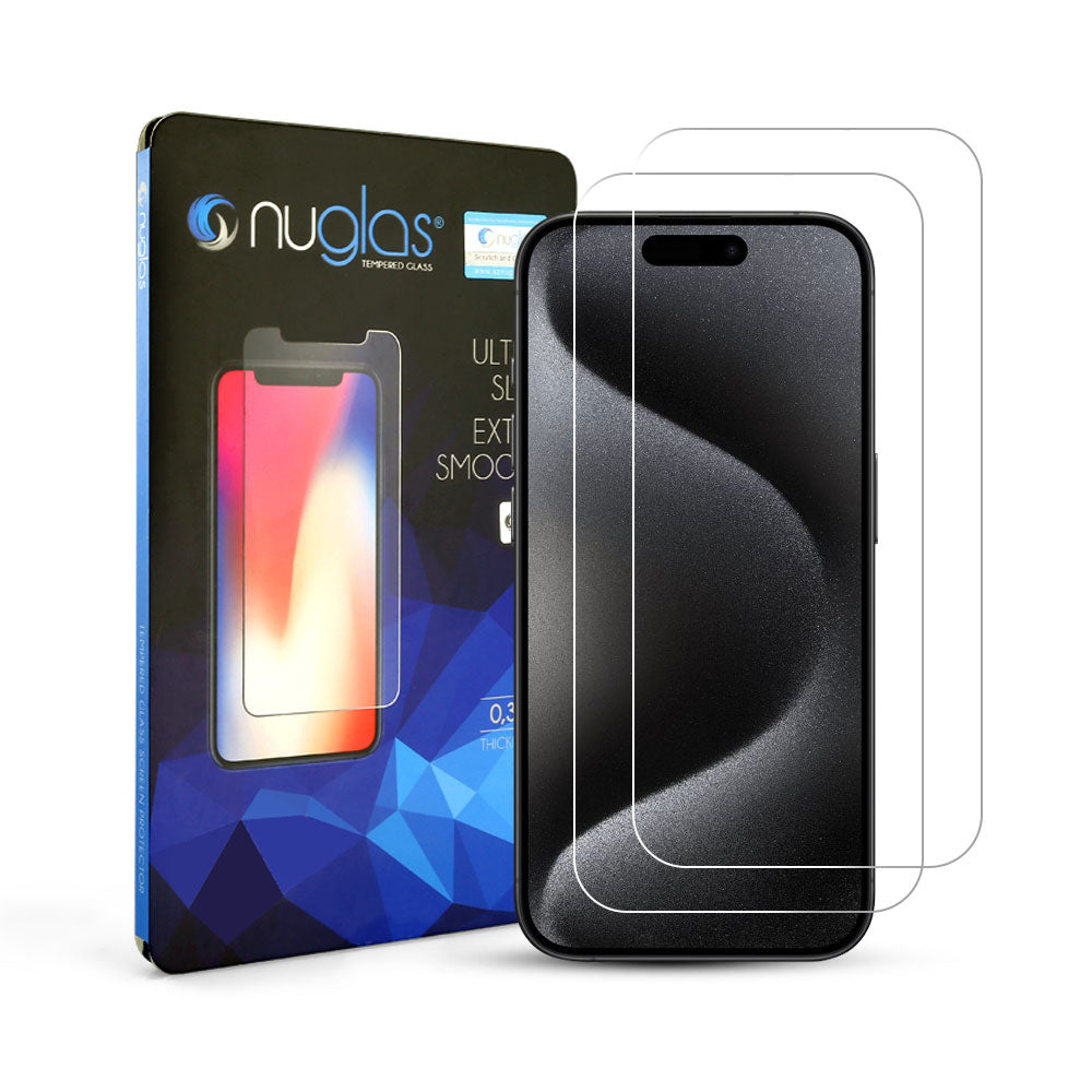 [2 Pack] NUGLAS Tempered Glass Screen Protector For Apple iPhone 15 - Eastlakes Electronics