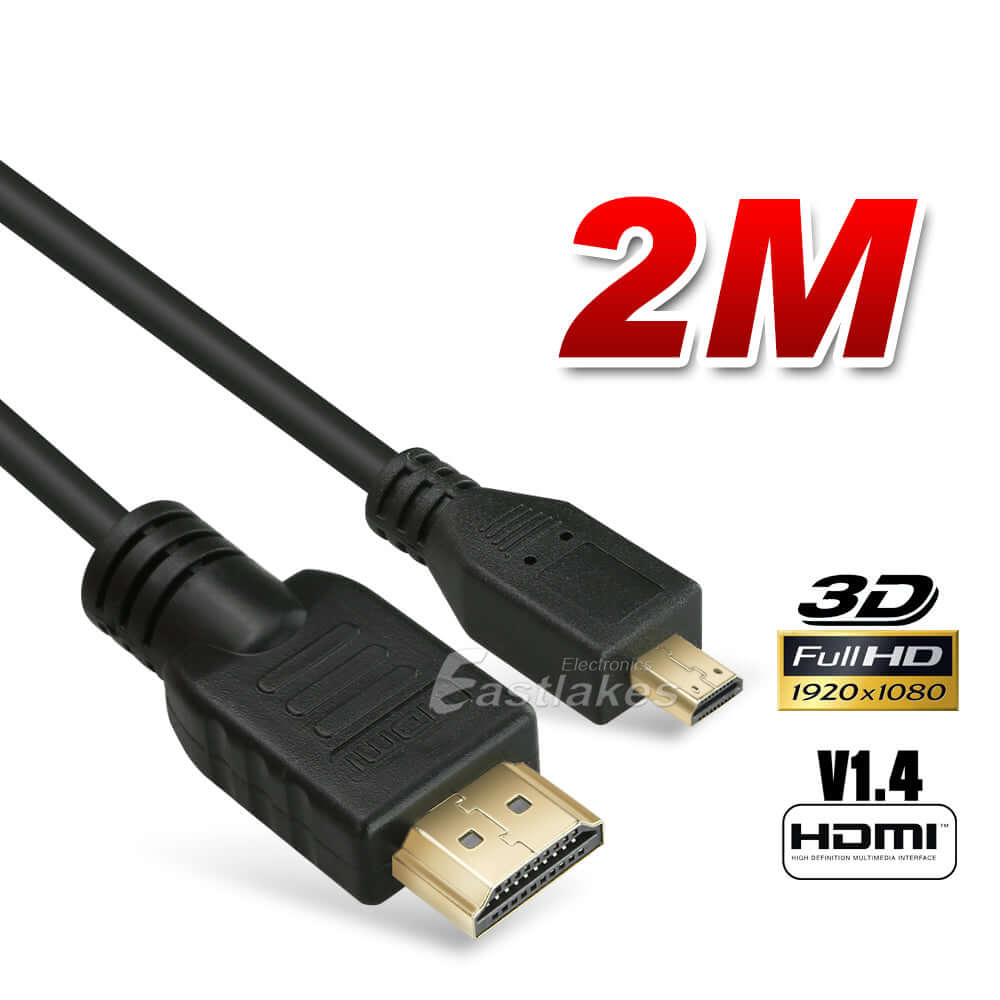 [1M-5M] Micro HDMI to HDMI Cable HD 1080P - Eastlakes Electronics