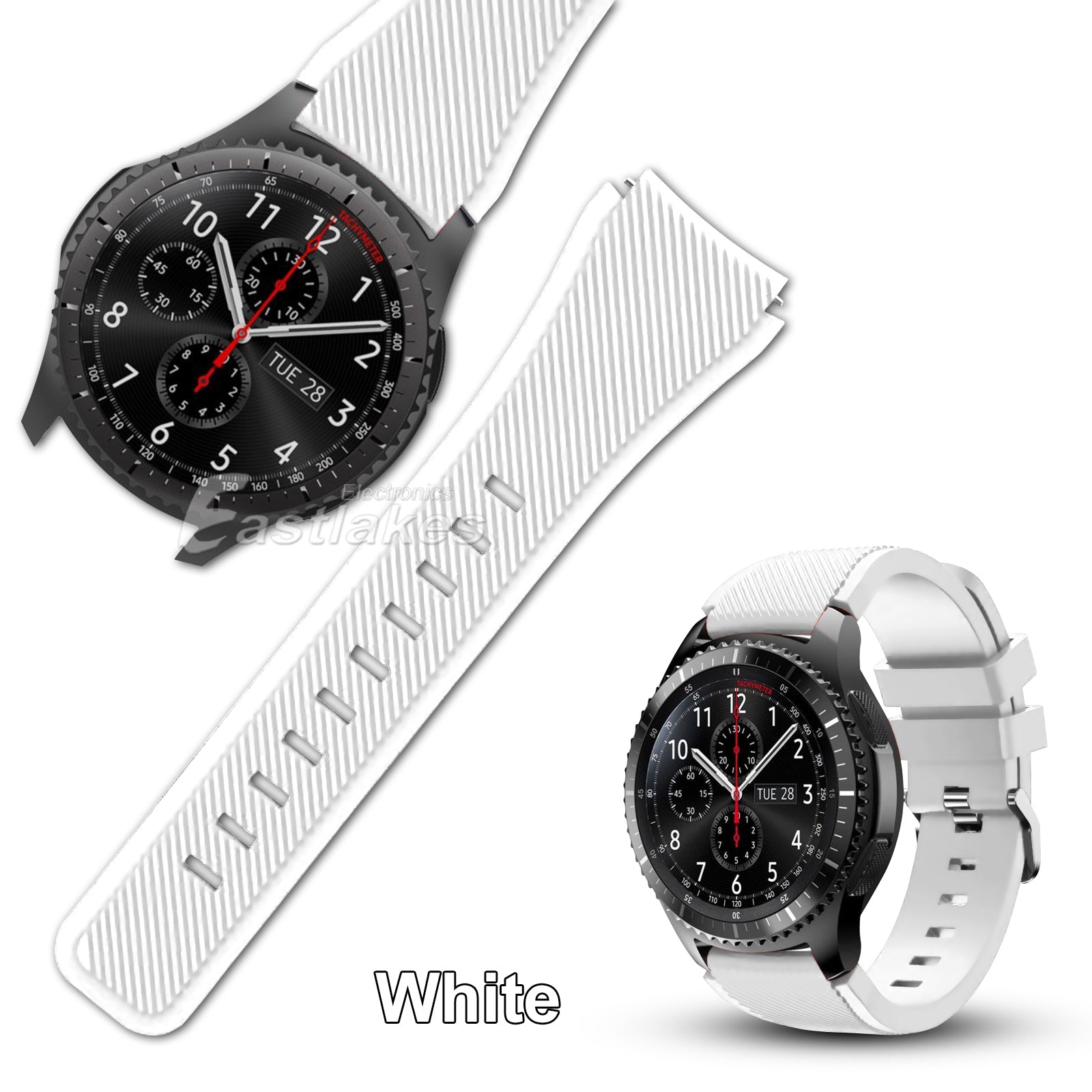White Gear S3 Silicone Watch band